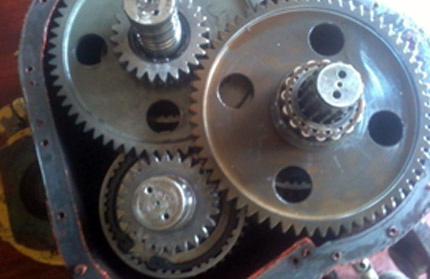 The gear train was cleaned, repaired and defective parts replaced