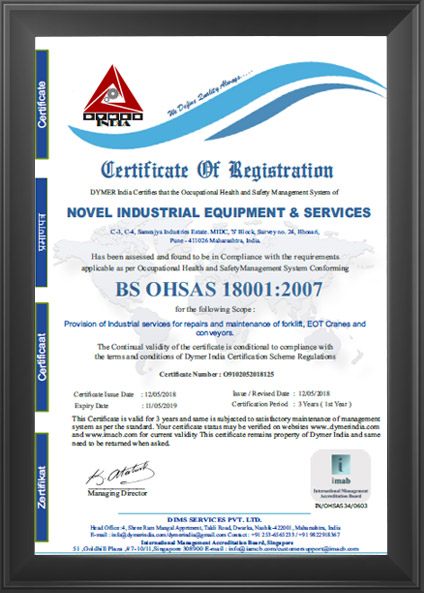 DYMER INDIA CERTIFICATE NIES