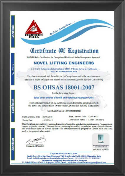 DYMER INDIA CERTIFICATE NIES